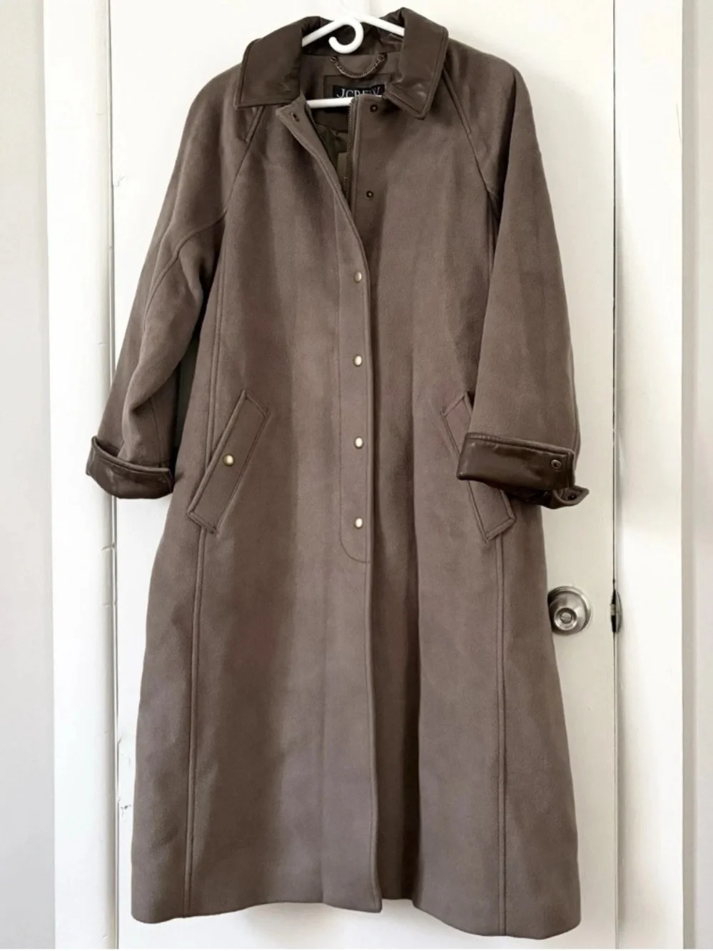 NEW $398 J. Crew Drapey Gray Brown Olive Green Wool Barn Jacket Coat Sz Medium M